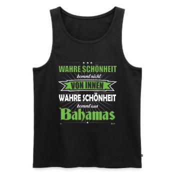 La vraie beauté vient du design des Bahamas - Débardeur bio Premium Homme - noir - Devant - Michal (187cm)