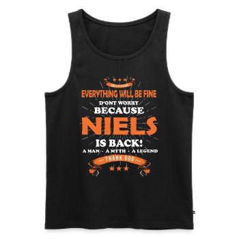 Everything will be fine Niels Is back - Männer Premium Bio Tank Top - Schwarz - Vorne - AI Model Male 178 light (178cm)