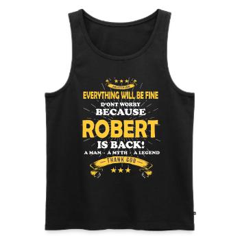Everything will be fine Robert Is back - Männer Premium Bio Tank Top - Schwarz - Vorne - AI Model Male 178 light (178cm)