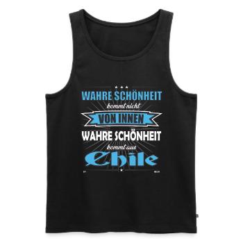 Wahre Schönheit kommt aus Chile Design - Männer Premium Bio Tank Top - Schwarz - Vorne - AI Model Male 178 light (178cm)
