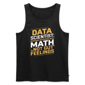 Data Scientist : Prendre des décisions avec les mathématiques - Débardeur bio Premium Homme - noir - Devant - Michal (187cm)