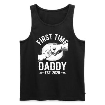 Première fois Papa Est. 2025 - Débardeur bio Premium Homme - noir - Devant - Michal (187cm)