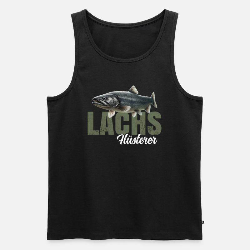 Lachs Flüsterer - Männer Premium Bio Tank Top - Schwarz