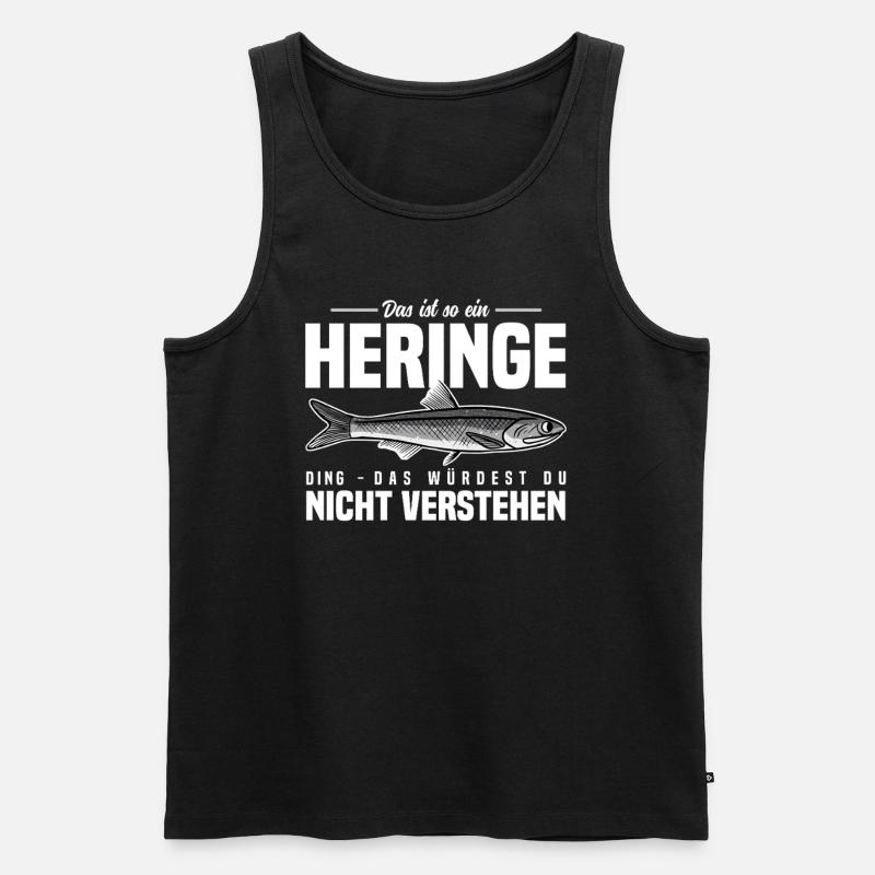 Heringe - Männer Premium Bio Tank Top - Schwarz