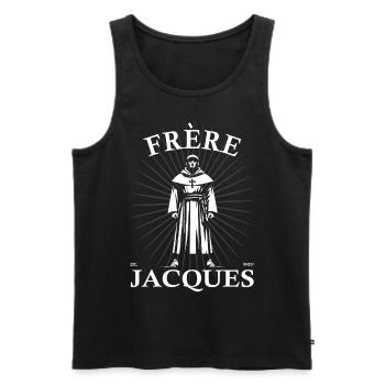 Frère Jacques - Bruder Jakob Design - Débardeur bio Premium Homme - noir - Devant - AI Model Male 178 light (178cm)