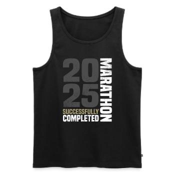 Marathon 2025 - Männer Premium Bio Tank Top - Schwarz - Vorne - Michal (187cm)