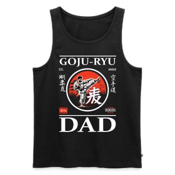 Goju-Ryu Karate Dad Design with Karateka and Kanji - Men's Premium Organic Tank Top - black - Front - AI Model Male 178 light (178cm)