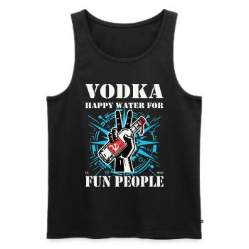 Vodka – De l’eau heureuse pour s’amuser Les gens Design - Débardeur bio Premium Homme - noir - Devant - Michal (187cm)