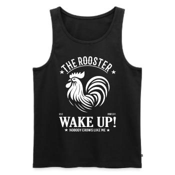 The Rooster Wake Up – Cooles Design für den Hahn - Männer Premium Bio Tank Top - Schwarz - Vorne - AI Model Male 178 light (178cm)