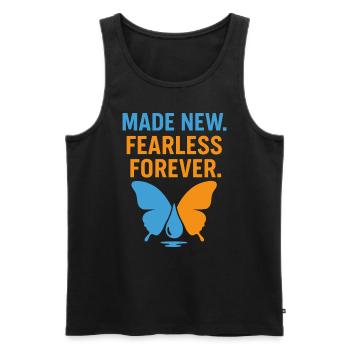 Reborn Fearless Forever Butterfly - Men's Premium Organic Tank Top - black - Front - AI Model Male 178 light (178cm)