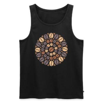 Coffee Boho Mandala Coffee Bean Pattern - Men's Premium Organic Tank Top - black - Front - AI Model Male 178 light (178cm)