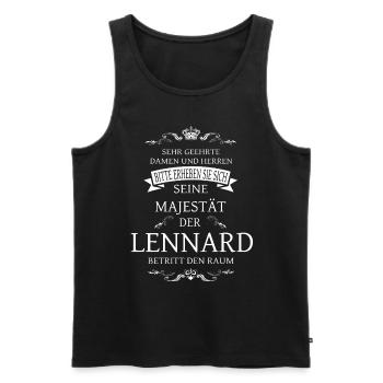 Seine Majestät der Lennard betritt den Raum - Männer Premium Bio Tank Top - Schwarz - Vorne - Michal (187cm)