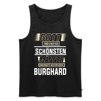 Burghard the Most Beautiful Man Shaped by God Design - Men's Premium Organic Tank Top - black - Front - Michal (187cm)