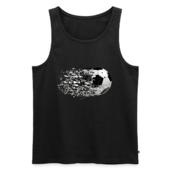 51 Fußball Ball fliegt Spritzer Splash Farbkleckse - Männer Premium Bio Tank Top - Schwarz - Vorne - Michal (187cm)