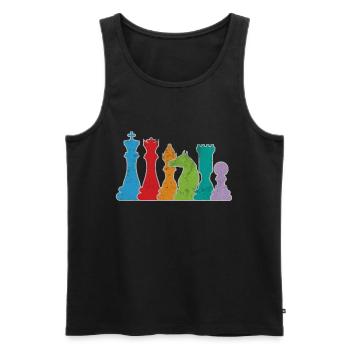 Schach - Männer Premium Bio Tank Top - Schwarz - Vorne - Michal (187cm)