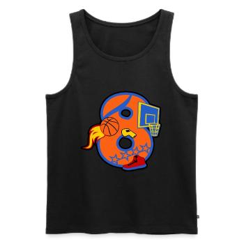 Basketball 8th Birthday Party Number 8 - 8 Years - Men's Premium Organic Tank Top - black - Front - Michal (187cm)