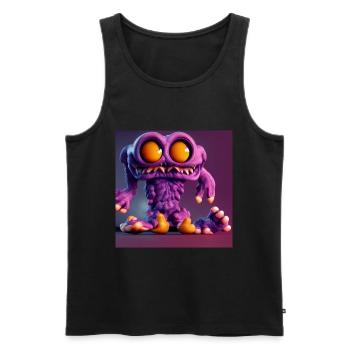 Kleiner lila Schrecken - Männer Premium Bio Tank Top - Schwarz - Vorne - AI Model Male 178 light (178cm)