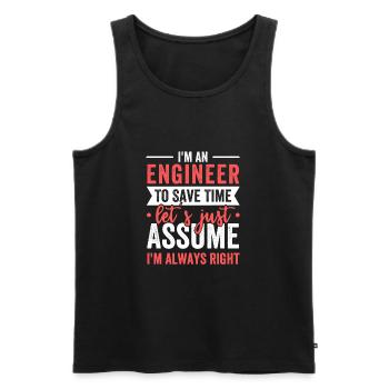 Ich bin ein Ingenieur - Männer Premium Bio Tank Top - Schwarz - Vorne - AI Model Male 178 light (178cm)