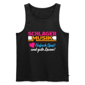 Einfach Spaß und gute Laune - Männer Premium Bio Tank Top - Schwarz - Vorne - Michal (187cm)