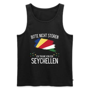 Bitte Nicht Stören Ich Träume Von Den Seychellen - Männer Premium Bio Tank Top - Schwarz - Vorne - Michal (187cm)