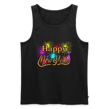 Happy New Year 2020 Nouvel An - Débardeur bio Premium Homme - noir - Devant - AI Model Male 178 light (178cm)
