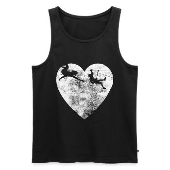 Coeur - Escalade - - Débardeur bio Premium Homme - noir - Devant - Michal (187cm)