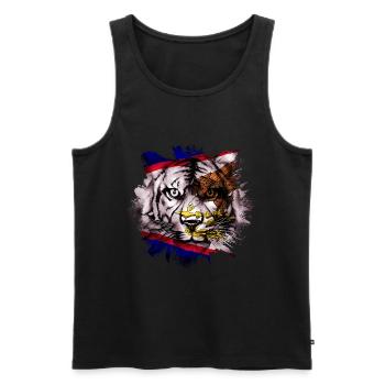 American Samoa - Men's Premium Organic Tank Top - black - Front - AI Model Male 178 light (178cm)