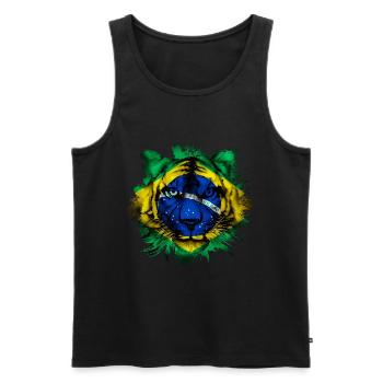 Brasilien - Männer Premium Bio Tank Top - Schwarz - Vorne - AI Model Male 178 light (178cm)