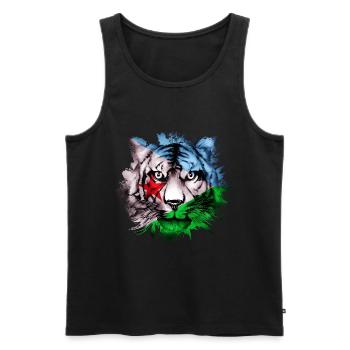 Dschibuti - Männer Premium Bio Tank Top - Schwarz - Vorne - AI Model Male 178 light (178cm)