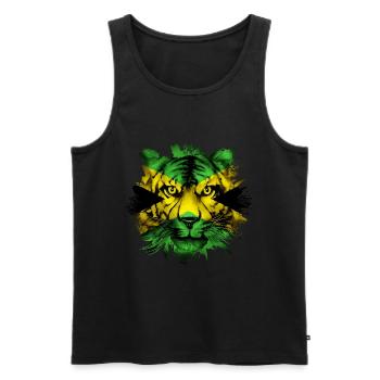 Jamaika - Männer Premium Bio Tank Top - Schwarz - Vorne - Michal (187cm)