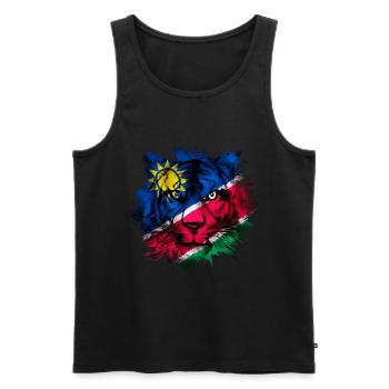Namibia - Men's Premium Organic Tank Top - black - Front - AI Model Male 178 light (178cm)