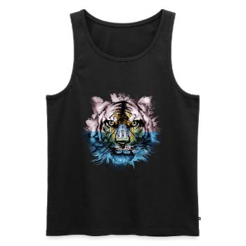 San Marino - Men's Premium Organic Tank Top - black - Front - AI Model Male 178 light (178cm)