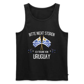 Bitte Nicht Stören Ich Träume Von Uruguay - Männer Premium Bio Tank Top - Schwarz - Vorne - Michal (187cm)