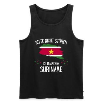 Bitte Nicht Stören Ich Träume Von Suriname - Männer Premium Bio Tank Top - Schwarz - Vorne - Michal (187cm)