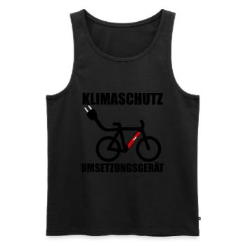 Klimaschutz Umsetzungsgerät - Männer Premium Bio Tank Top - Schwarz - Vorne - Michal (187cm)