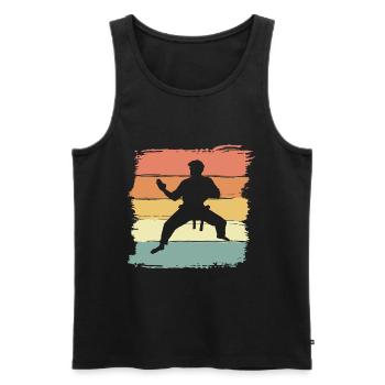 Karate vintage retro Karate Legende - Männer Premium Bio Tank Top - Schwarz - Vorne - AI Model Male 178 light (178cm)