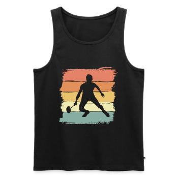 Badminton Retro Vintage Badminton Gift - Men's Premium Organic Tank Top - black - Front - AI Model Male 178 light (178cm)
