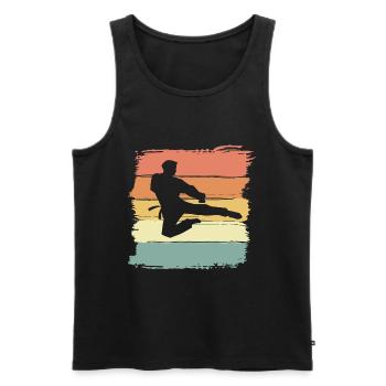 Taekwondo vintage retro Taekwondo Legende - Männer Premium Bio Tank Top - Schwarz - Vorne - Michal (187cm)