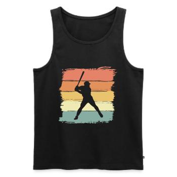 Baseball retro vintage Baseball Legende - Männer Premium Bio Tank Top - Schwarz - Vorne - AI Model Male 178 light (178cm)