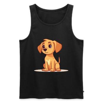 Cute dog design for dog owners - Men's Premium Organic Tank Top - black - Front - Michal (187cm)