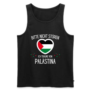 Bitte Nicht Stören Ich Träume Von Palästina - Männer Premium Bio Tank Top - Schwarz - Vorne - Michal (187cm)