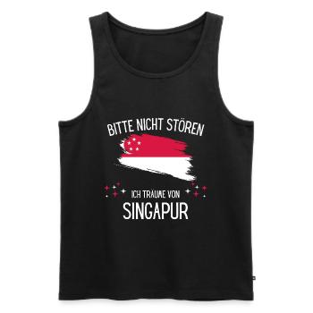 Bitte Nicht Stören Ich Träume Von Singapur - Männer Premium Bio Tank Top - Schwarz - Vorne - Michal (187cm)