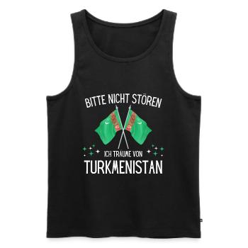 Bitte nicht stören ich träume von Turkmenistan - Männer Premium Bio Tank Top - Schwarz - Vorne - Michal (187cm)