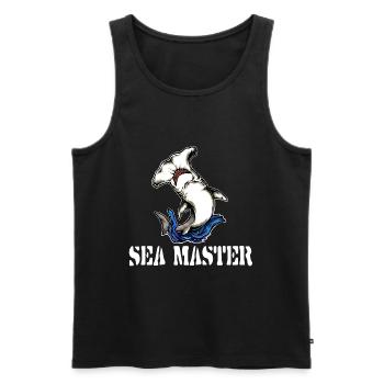 sea master, hammerhead seafaring shirt navy tattoo - Men's Premium Organic Tank Top - black - Front - AI Model Male 178 light (178cm)
