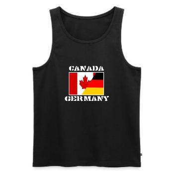 Canada Allemagne,Germany friendship,Drapeau shirt - Débardeur bio Premium Homme - noir - Devant - AI Model Male 178 light (178cm)