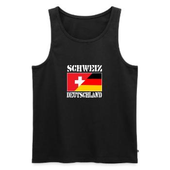 Deutschland,Schweiz,Freundschaft,friendship Shirt - Männer Premium Bio Tank Top - Schwarz - Vorne - Michal (187cm)
