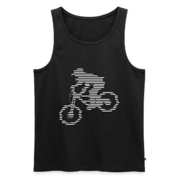 Mountain biking - (4) - Men's Premium Organic Tank Top - black - Front - AI Model Male 178 light (178cm)