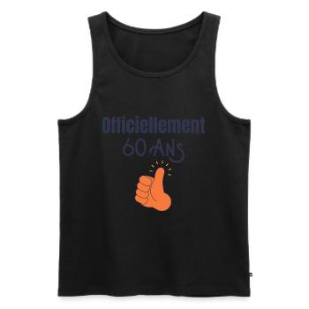Officiellement 60 Ans - Débardeur bio Premium Homme - noir - Devant - Michal (187cm)