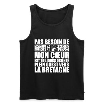BRETON - Débardeur bio Premium Homme - noir - Devant - AI Model Male 178 light (178cm)