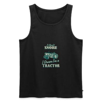 Bulldog, I dream im a tractor, Traktor, Trecker - Männer Premium Bio Tank Top - Schwarz - Vorne - AI Model Male 178 light (178cm)
